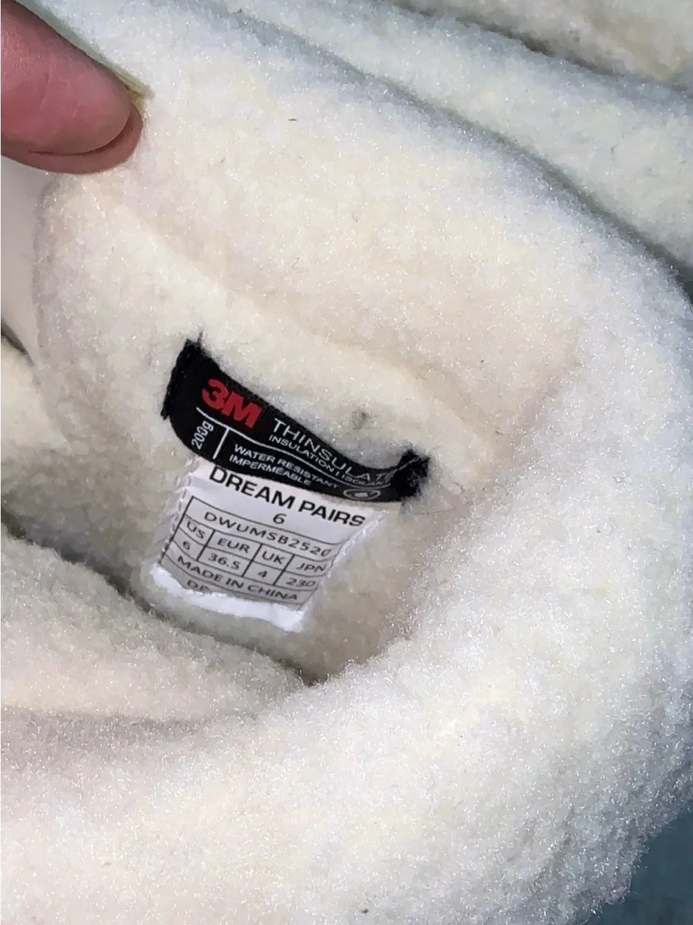Dream Pairs Cream Waterproof Faux Shearling Lined Duck Snow Boots Size 6